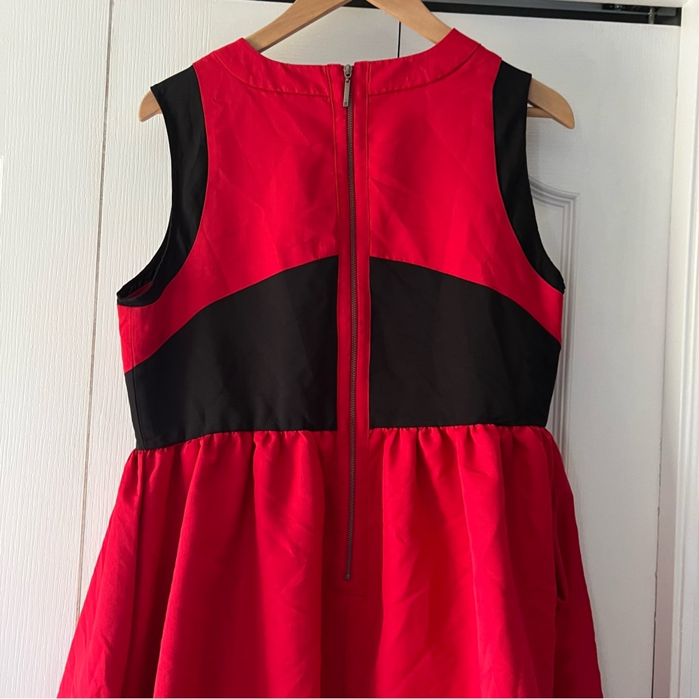 Prabal Gurung for Target Red Sleeveless Dress Black Accents Size 14 - Picture 15 of 16